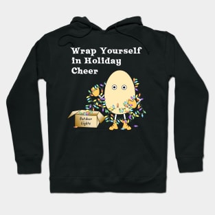 Holiday Cheer Funny Christmas Lights White Text Hoodie